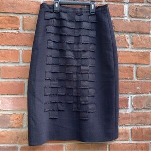 Oscar Da La Renta Wool Pencil Skirt